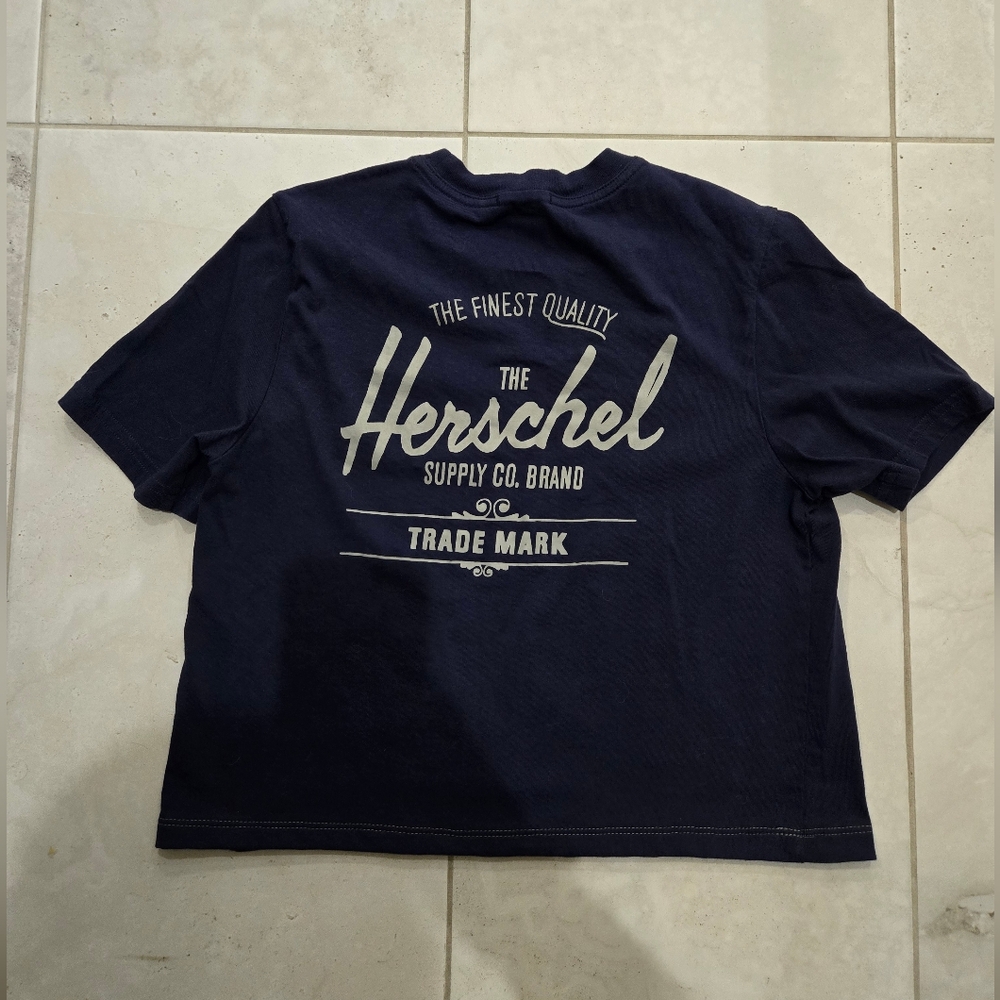 Herschel | Cropped "Sam" Tee | Navy Blue | Adult Size Small